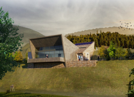Charred Wooden Facade And Green Roof Integration In A Mountain Retreat For Wellness