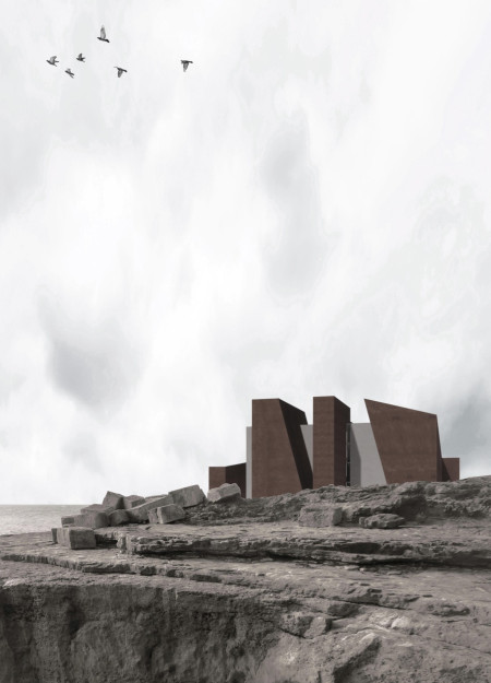 Corten Steel and Natural Stone Form a Multifunctional Space Embraced by Its Landscape