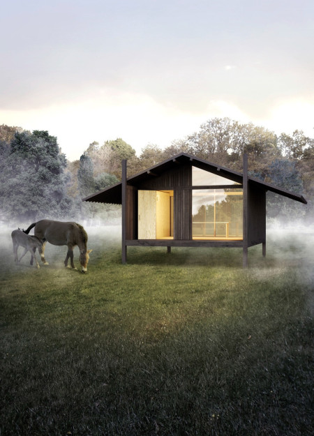 Charred Wood Bivouac Embraces Nature Through Elevated Sustainable Design