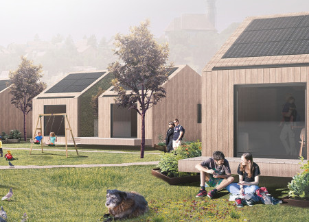 Charred Wooden Shingles and Thermally Modified Timber Define Sustainable Community Living Solutions