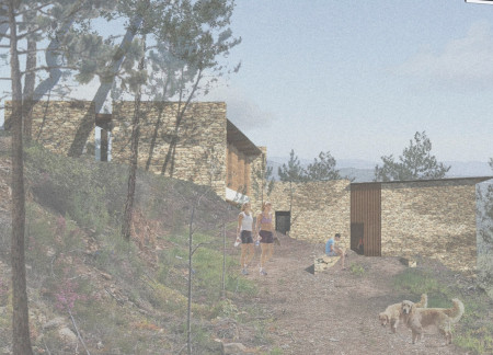 Adobe Walls and Dry-Stone Construction Defining a Tranquil Yoga Retreat in Nature