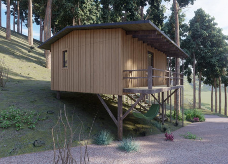 Elevated Eco-Pods Constructed With Corrugated Metal And Natural Wood Insights For Wellness Retreats  