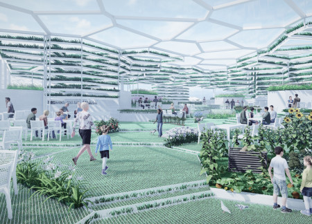 Basalt Columns and Hydroponic Systems Elevate Dining Amidst Nature's Embrace