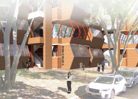 Charred Wooden Shingles and Modular Design in Sustainable Urban Housing  