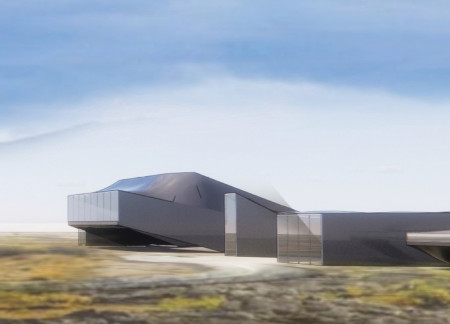 Charred Wooden Shingles and Transparent Facades Frame a Geothermal Landscape Observation Space  