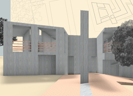 Copper Accents and Reflective Surfaces in a Contemporary Columbarium Design