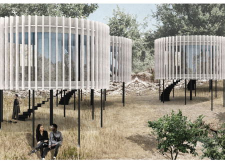 Elevated Meditation Space Crafted From Cross-Laminated Timber With Natural Light Integration  