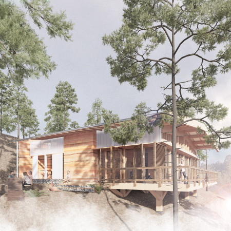Rammed-Earth Serenity With Glulam Beams in a Sustainable Wellness Retreat