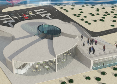 Biomimetic Design Featuring Curvilinear Glass And Charred Wood Elements For Community Engagement  