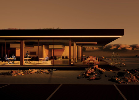 Charred Wooden Shingles and Precast Concrete Embrace the Landscape in a Sustainable Gathering Space