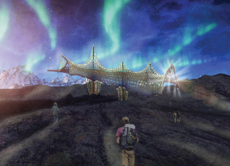 Tensile Fabric Roof and Cross-Laminated Timber Create Seamless Integration With Glacial Landscapes