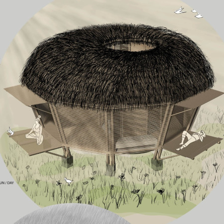 Elevated Bamboo Huts Surrounded By Vines Offering Meditative Spaces In Natural Settings