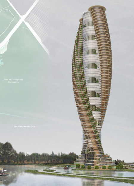 Spiraling Terraces of Sustainable Timber and Green Roofs Redefine Urban Living  
