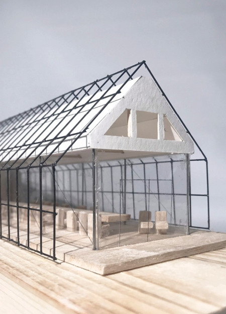 Transparent Glass Walls Framing Natural Views and Sustainable Laminated Timber Construction in a Vineyard Tasting Space  