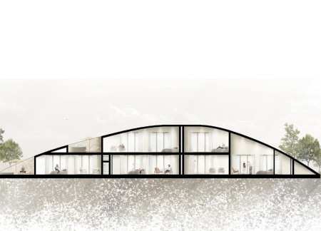 Undulating Roofs of Sandstone and Recycled Concrete in a Community-Centric Winery