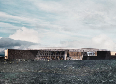 Charred Wooden Shingles and Cross-Laminated Timber Panels Shape a Sustainable Gateway at Hverfjall  