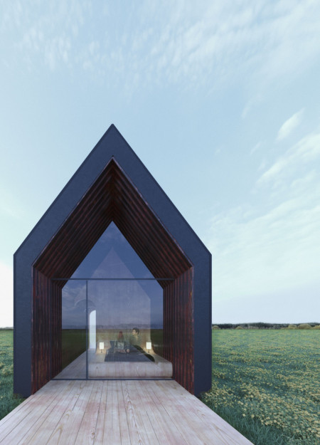 Charred Wooden Shingles and Gabled Roofs Creating Seamless Indoor-Outdoor Experiences in Contemporary Living  