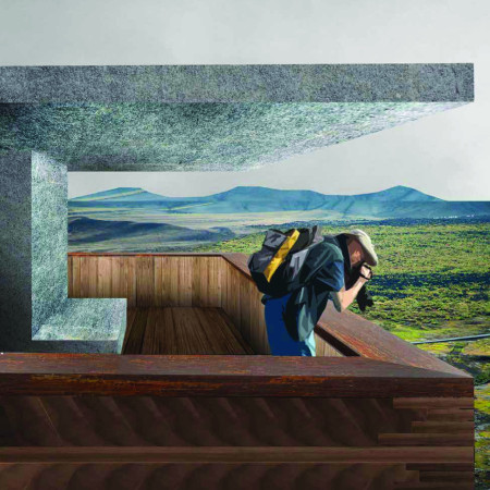 Rammed Earth Structure Nestled Among Native Flora With Grated Steel Pathways for an Immersive Visitor Experience
