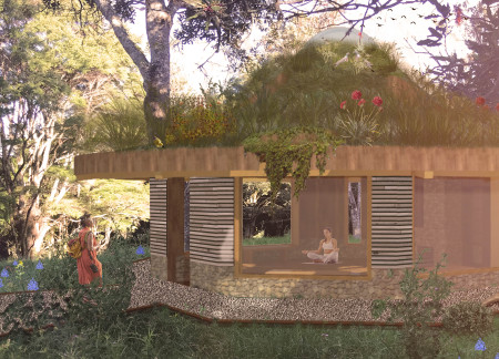Circular Sanctuary Crafted From Cellulose Insulation and Natural Timber