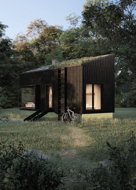 Charred Wooden Shingles and Recycled Wood Form a Resilient Eco-Friendly Home