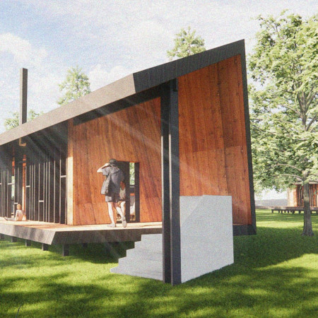 Folded Geometry and Local Timber Shape Sustainable Community Living