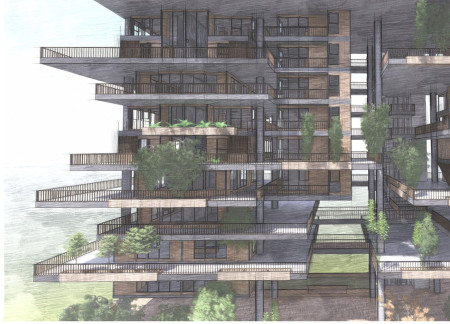 Cross-Laminated Timber and Vertical Gardens in a Community-Focused Space for Mental Health