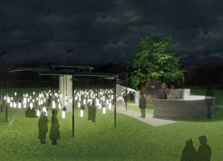 Suspended Niches Crafted From Concrete and Steel Within A Community-Centric Memorial Space  