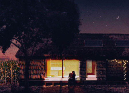 Rainwater Collection and Mud Walls in a Bamboo-Focused Rural Residence  