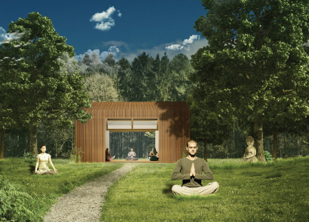 Charred Wooden Shingles and Cross-Laminated Timber Create a Serene Mindfulness Retreat