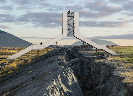 Granite-Clad Tower Blending Observation with Geological Heritage in Iceland