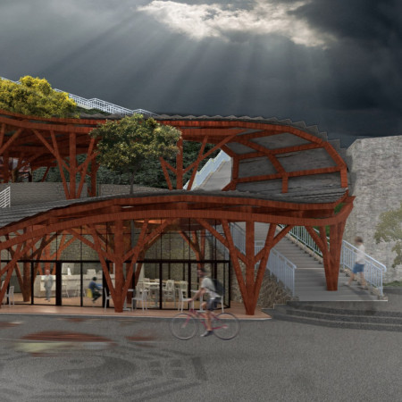 Charred Wooden Shingles and Transparent Facades Enhance a Community Library Experience