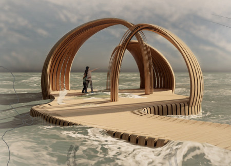 Curvilinear Pavilion Crafted With Laminated Timber Overlooking Flathead Lake