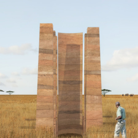 Rammed Earth Pavilion Emphasizing Circular Design with Integrated Educational Elements