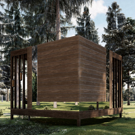 Floating Retreat Crafted From Laminated Glass and Sustainable Timber