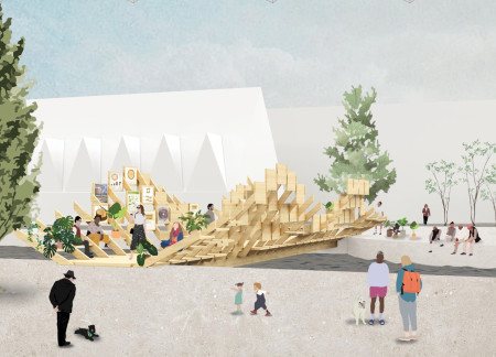 Curved Laminated Timber Structure Creating Dynamic Riverfront Connectivity  