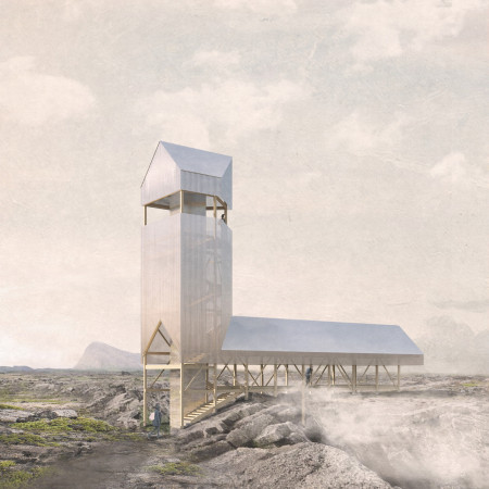 Elevated Volcanic Viewpoints With Charred Wooden Shingles And Geothermal Energy Solutions  