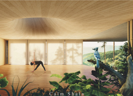 Sustainable Stone and Cork Serenity Nestled Among Mountain Peaks