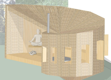 Spiral Structure of Radiata Pine and Mud Embraces Nature for Mindful Retreat