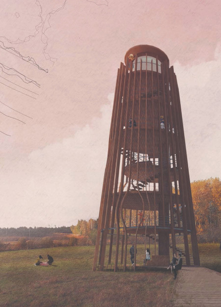 Spiral Observation Tower Crafted From Cross-Laminated Timber Panels Within A Natural Biosphere Reserve
