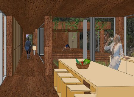 Floating Structure Embracing Natural Light With Cross-Laminated Timber Panels and Cork Insulation for a Yoga Retreat