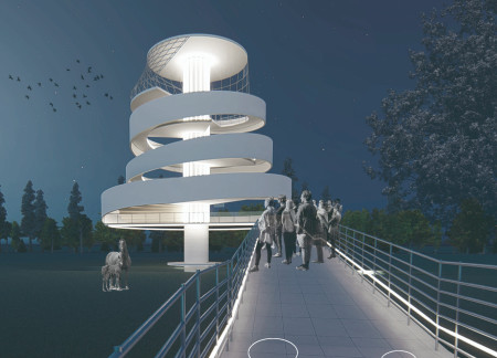 Continuous Ramps of Steel and Glass Integrate Seamlessly with the Natural Landscape  