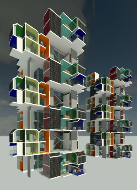 Colorful Polycarbonate Facades Enhancing Community Connectivity in Modular Residential Design  