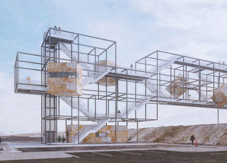 Translucent Onyx Facade and Steel Framework Elevate Geothermal Observation Tower in Tectonic Landscape