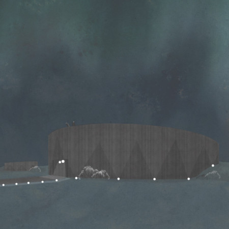 Charred Wooden Shingles and Circular Footprints Shaping a Multifunctional Visitor Experience  