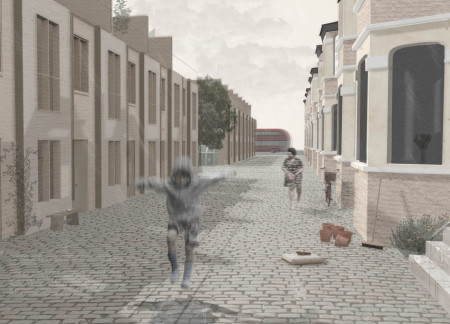 Charred Wooden Shingles and Permeable Paving in a Residential Community Development