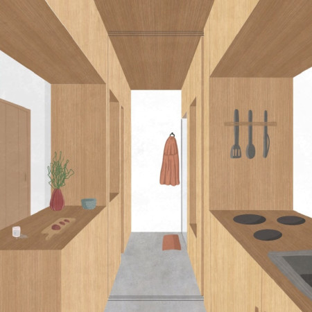 Cross-Laminated Timber Panels and Charred Wood Shape Compact Urban Living Solution  
