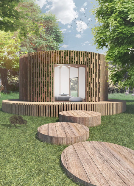 Sustainable Green Roof and Circular Design Enhanced By Natural Wood Elements