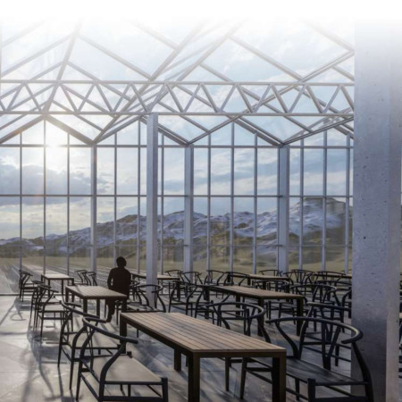 Cross-Laminated Timber Greenhouse Blending Natural Landscape with Geothermal Energy