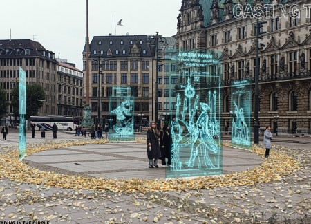 Interactive Transparent Displays Enclosed in Natural Boundaries of Dried Leaves and Twigs  