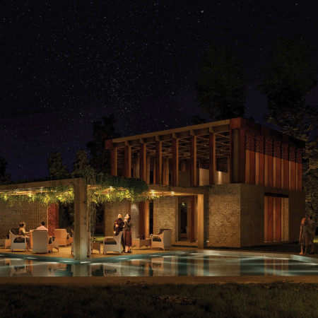Corten Steel Framed Spaces Define Community Experience in Sustainable Vineyard Setting  